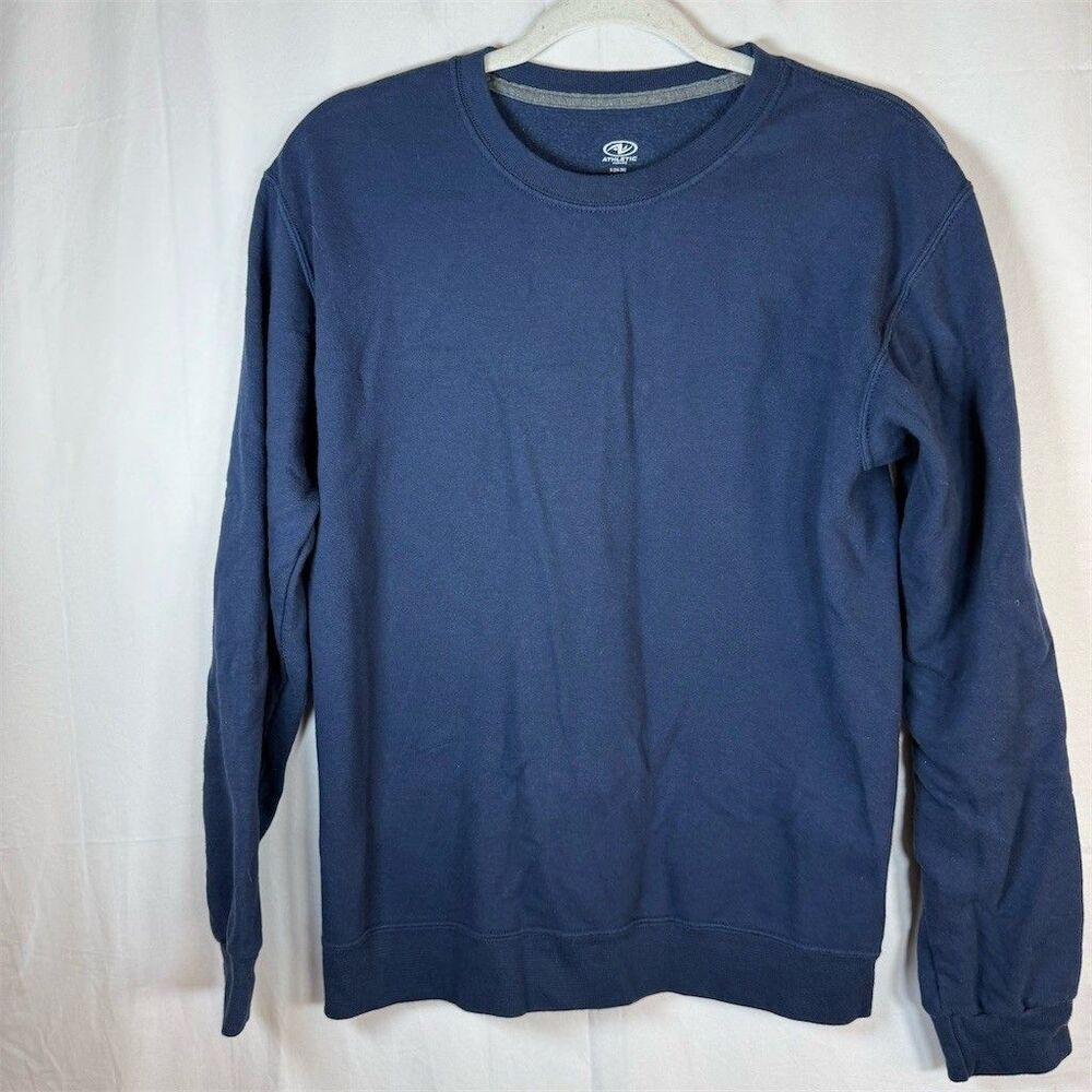 Athletic Works Sweatshirt Men's Small Navy Blue Crewneck Pullover Long